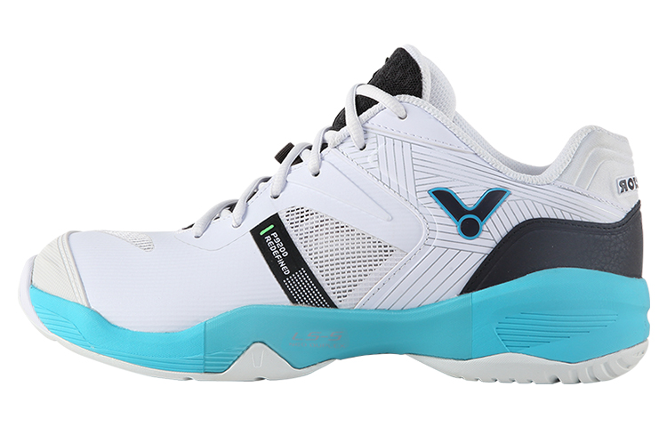 VICTOR Slip Resistant Abrasion Resistant Low top Badminton Shoes Unisex White Blue