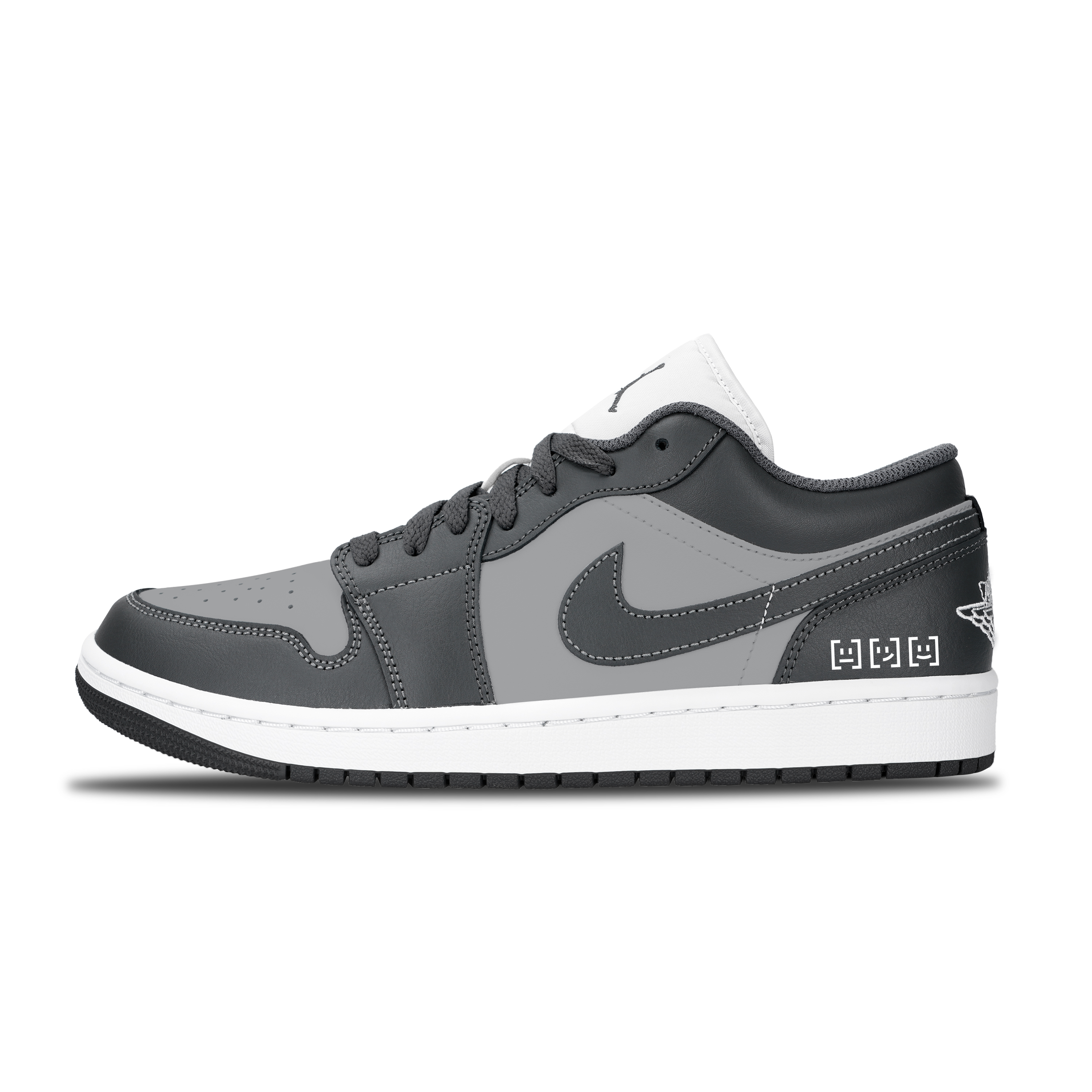 Jordan Air Jordan 1 Gray Shadow Chord Leather Abrasion Resistant Abrasion Resistant Low top Vintage Basketball Shoes