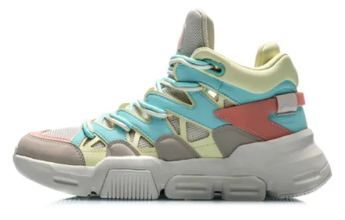 Li Ning Slip Resistant And Breathable Slip Resistant And Breathable High top Vintage Basketball Shoes Women's