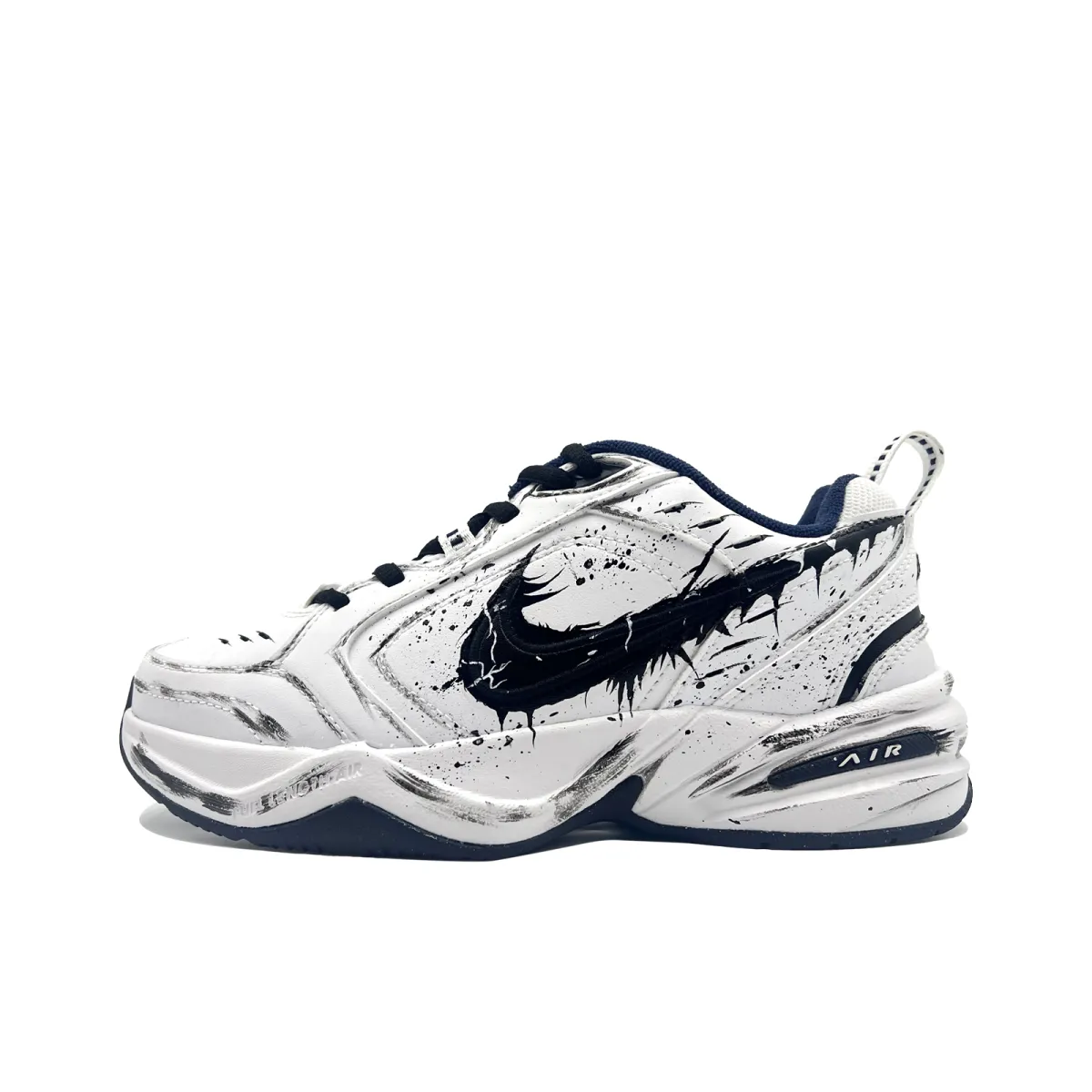 Nike Air Monarch 4 Toxic Guardian, Gothic Symbiosis, Black Devour Leather Urban Techwear