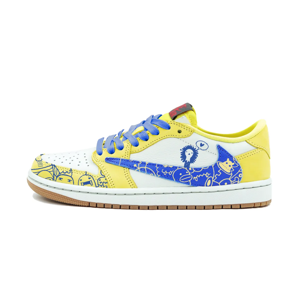 Jordan Travis Scott X Air Jordan Cushioning, Wear Resistant Low top Vintage Basketball Shoes Women's Yellow