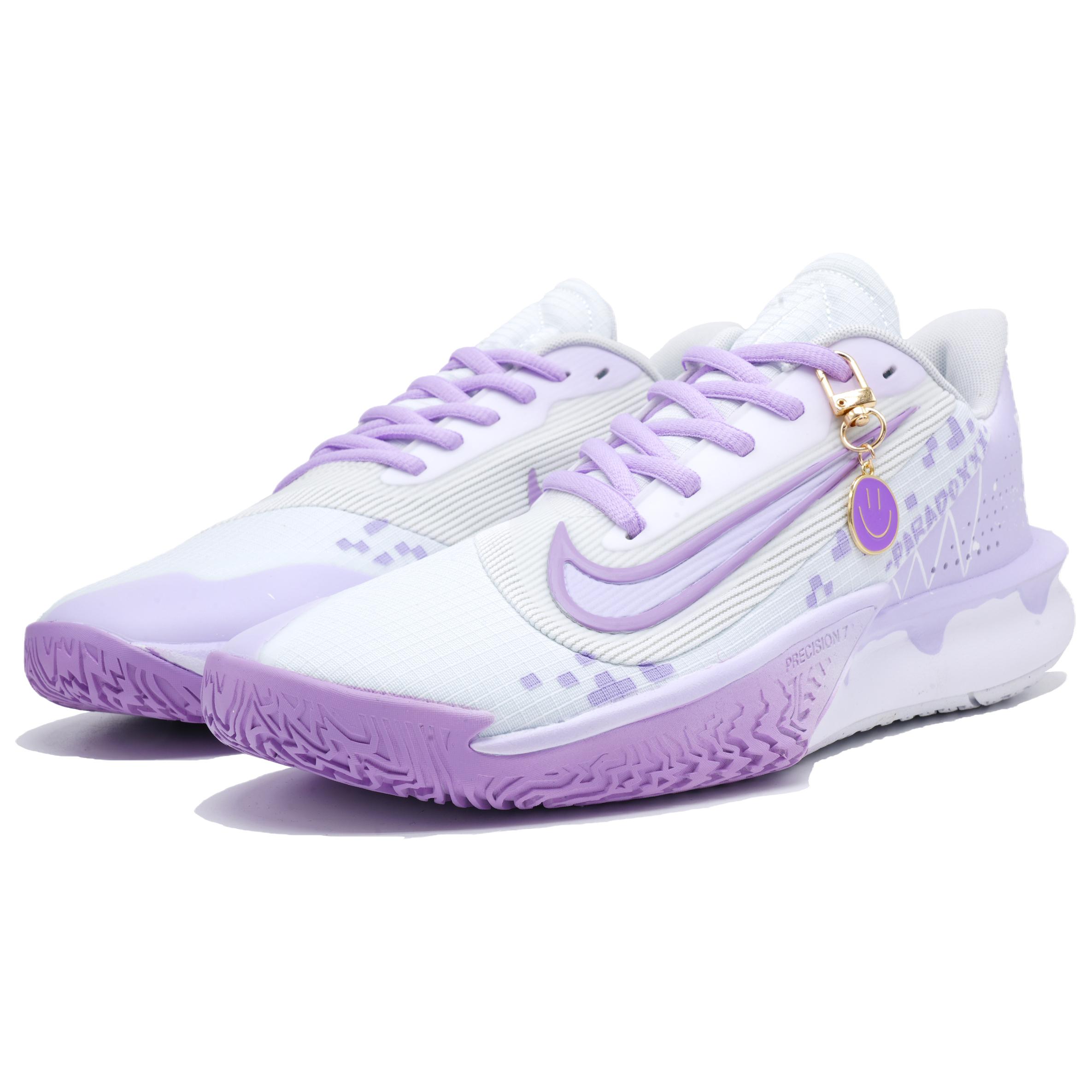 Nike Precision 7 Low top Basketball Shoes Unisex White Purple