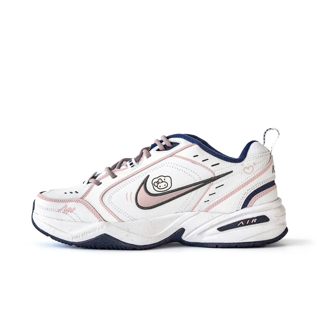 Nike Air Monarch 4 Slip Resistant Abrasion Resistant Low top Chunky Sneakers Unisex White Pink