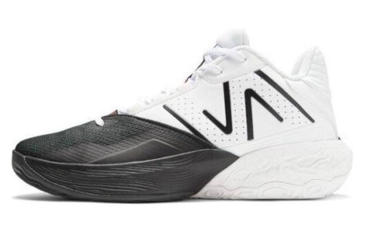 New Balance Two Wxy V4 \"Dualism\" round toe lace-up, wear-resistant, low-top basketball shoes, same style for men and women, white and black