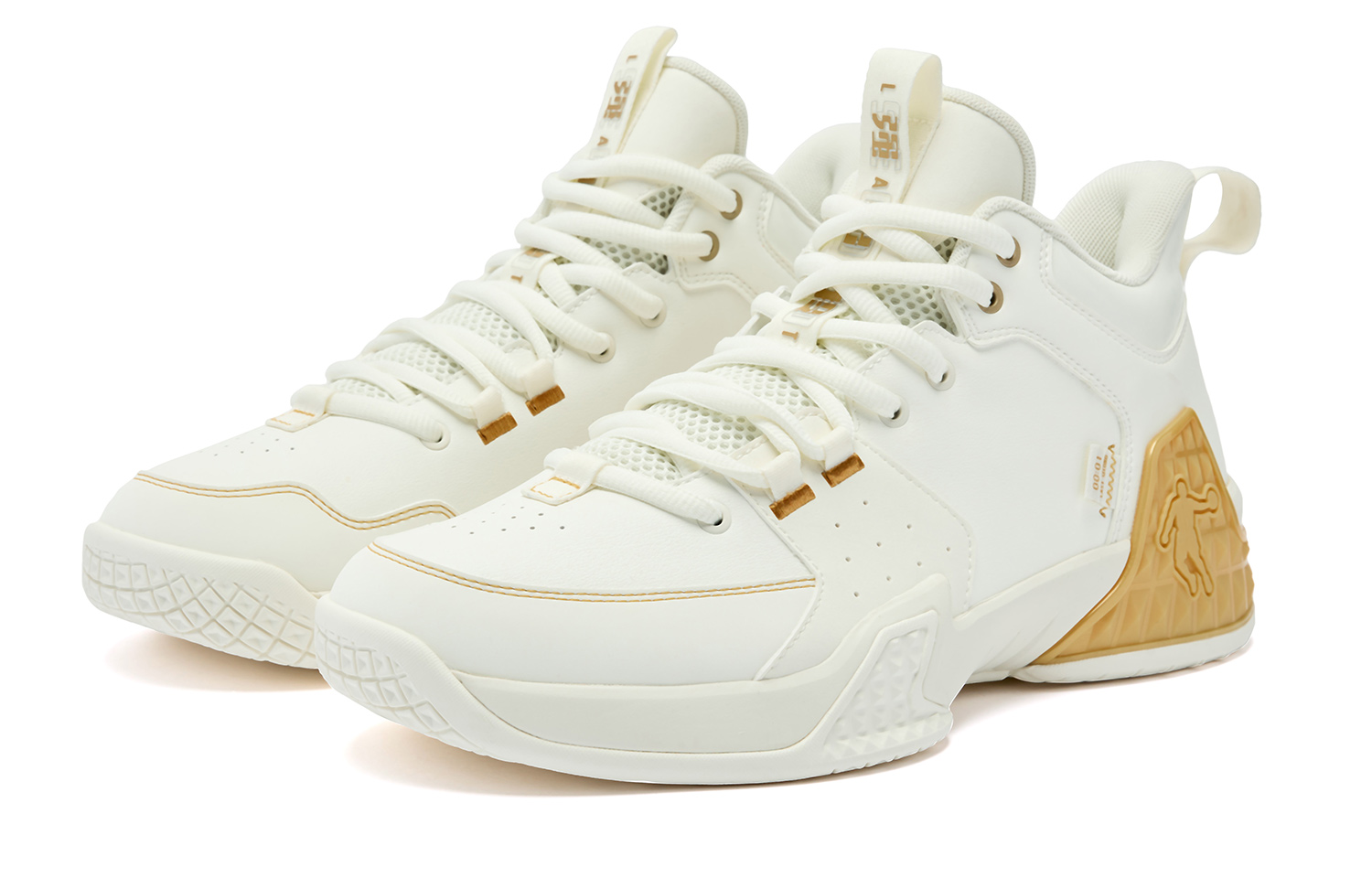 QIAODAN Killing Move 1.0 Slip Resistant Abrasion Resistant Low top Basketball Shoes Men’s White Gold