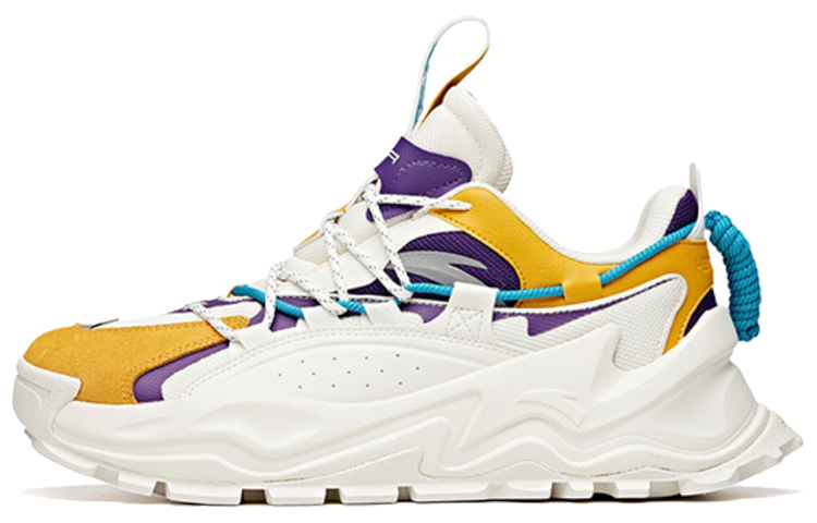 Anta Hot Comfortable Slip Resistant, Abrasion Resistant, Height Increasing Low top Chunky Sneakers Men's Yellow White