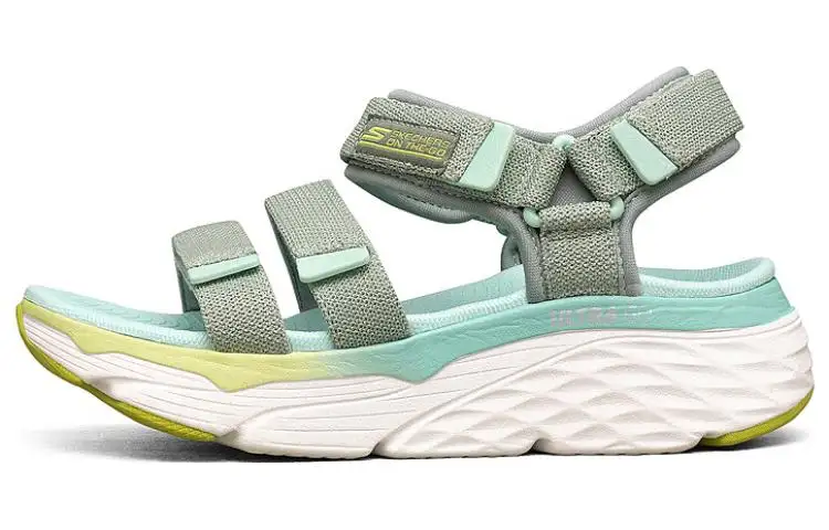 Skechers Max Cushioning Slip Resistant Abrasion Resistant Sports Sandals Women's Green Yellow
