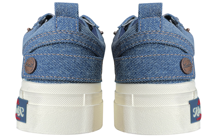 KAALIXTO 'DENIM Stars Shoes Low top Canvas Shoes Unisex Blue