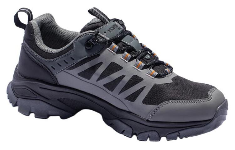 TOREAD Slip Resistant Abrasion Resistant Slip Resistant Abrasion Resistant Low top Hiking Shoes Men’s Gray Black