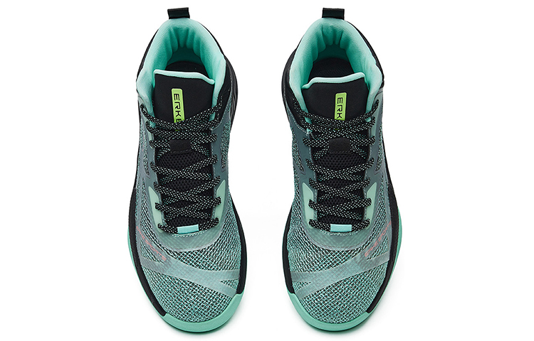 Erke Comfortable Textile, Synthetic Leather Cushioning Slip Resistant Abrasion Resistant Mid top Basketball Shoes Men's
