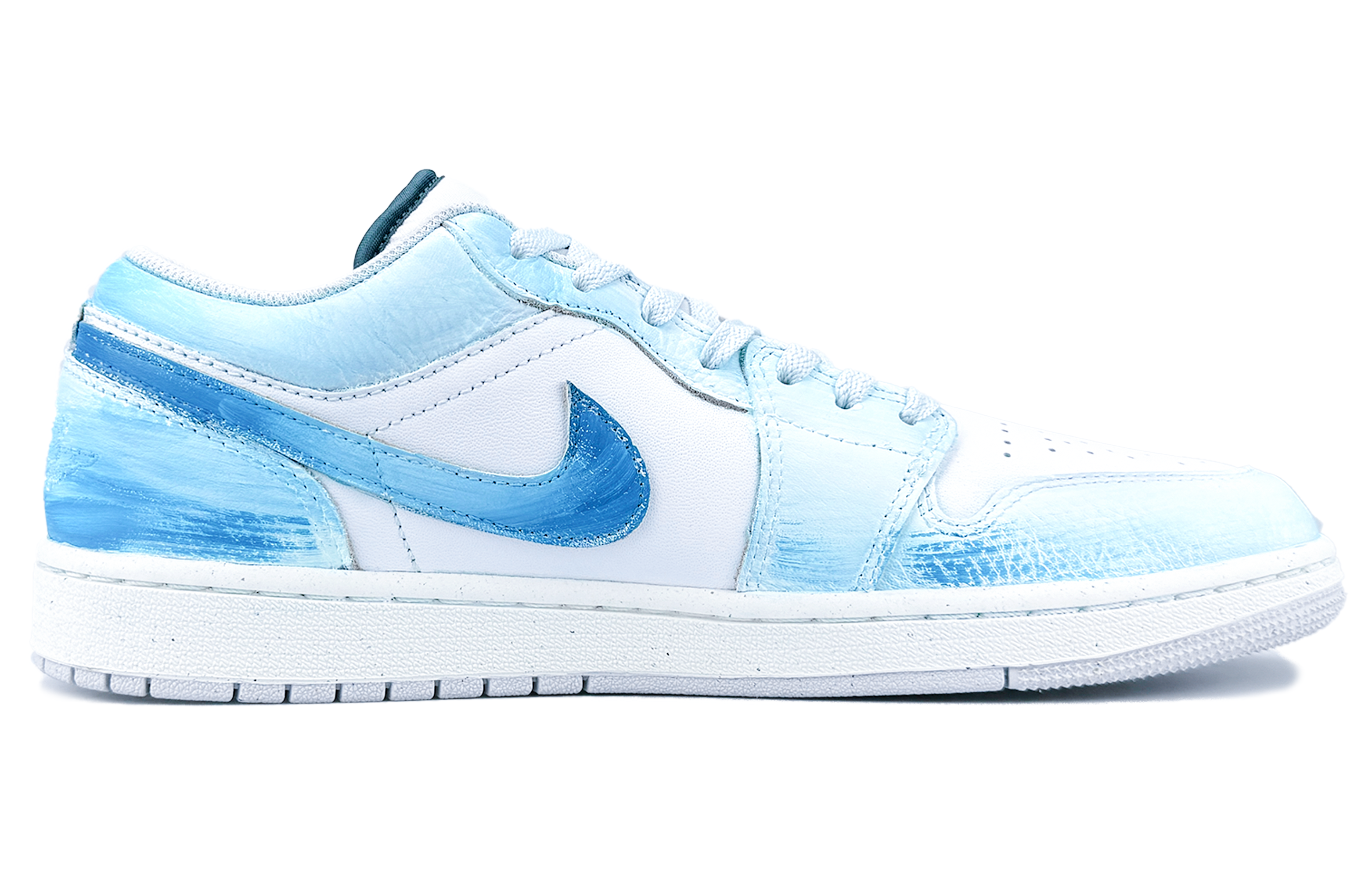 Jordan Air Jordan 1 Abrasion Resistant Low top Vintage Basketball Shoes Unisex Blue White