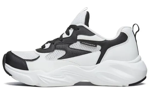 Skechers Stamina Airy Mesh, Leather Low top Chunky Sneakers Women's White Black