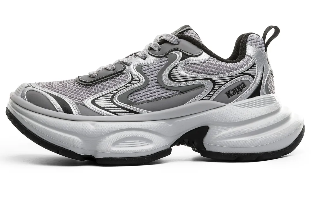Kappa Slip Resistant, Abrasion Resistant, Height Increasing Low top Chunky Sneakers Women's Silver