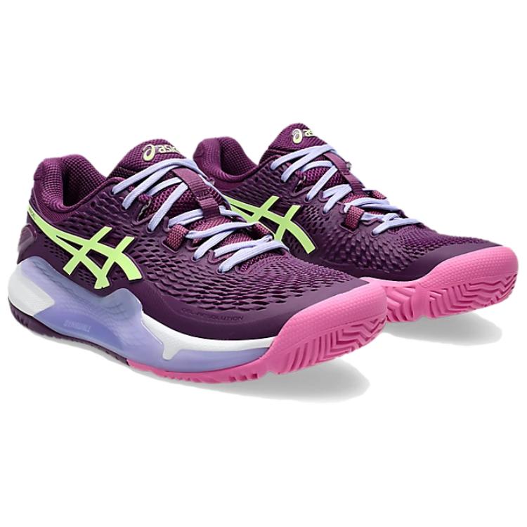 ASICS Gel Resolution 9 Padel Deep Mauve Lime Green Women’s