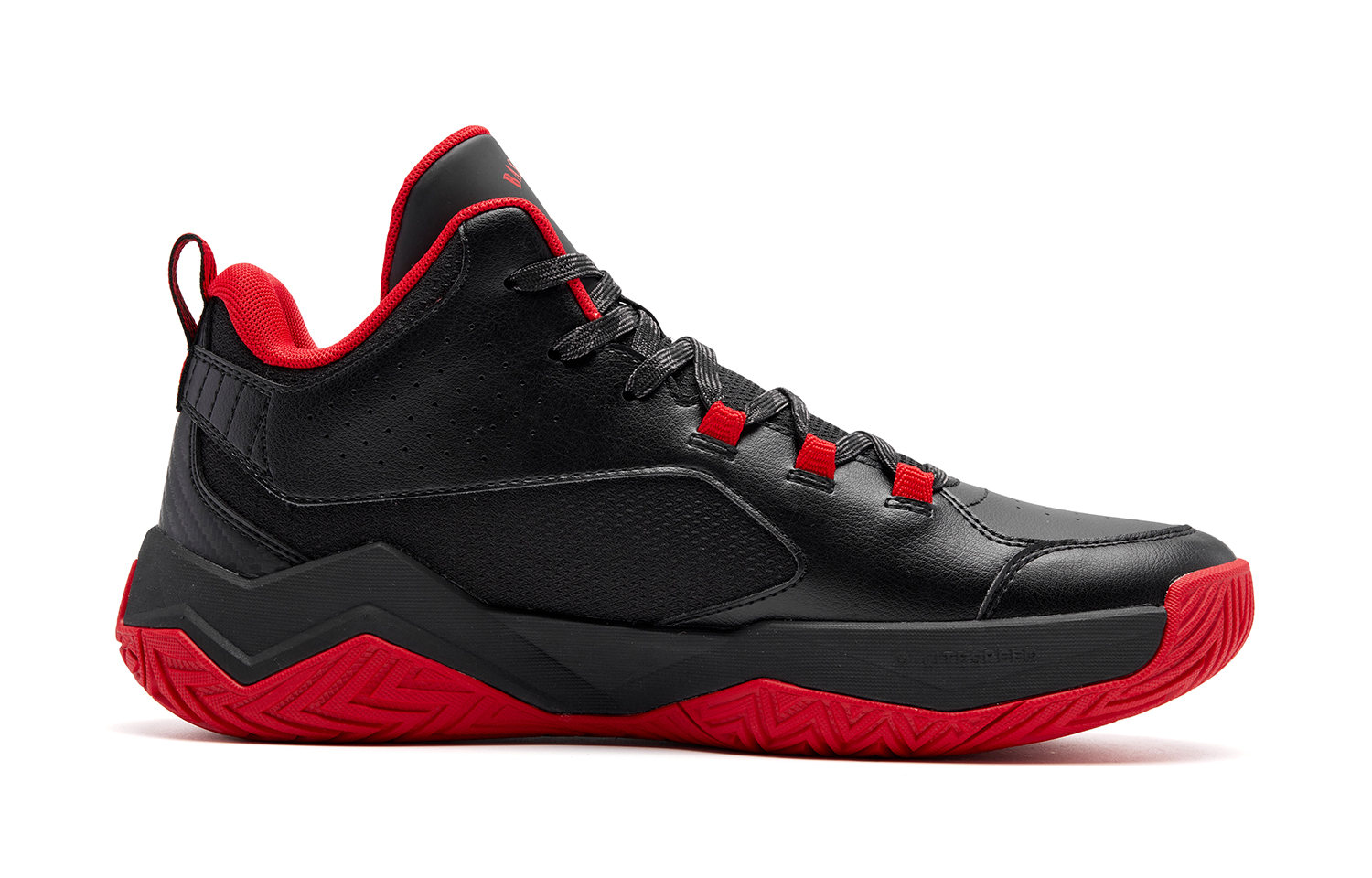 QIAODAN City Hero Mid top Basketball Shoes Men’s Black Red