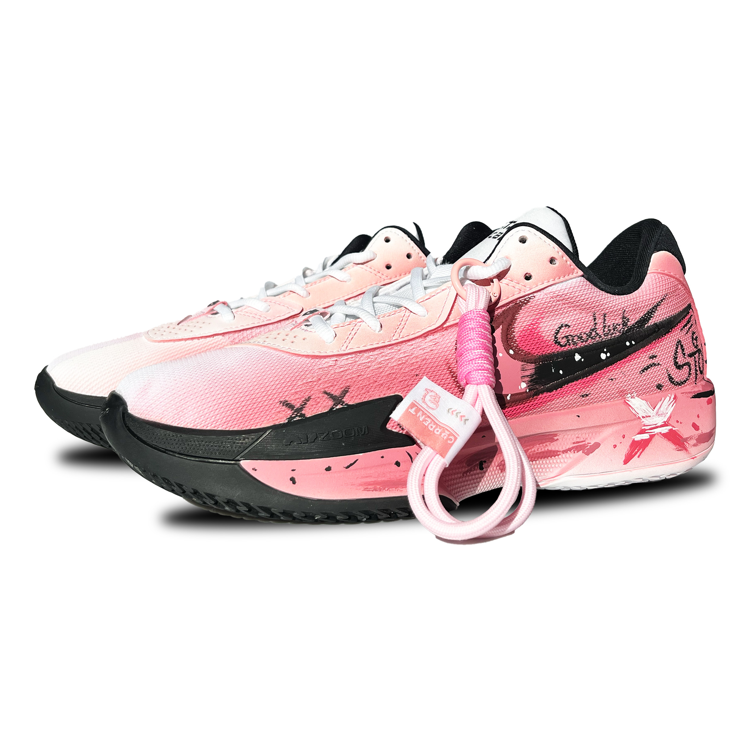 Nike Cushioning Slip Resistant Low top Basketball Shoes Unisex Black Pink