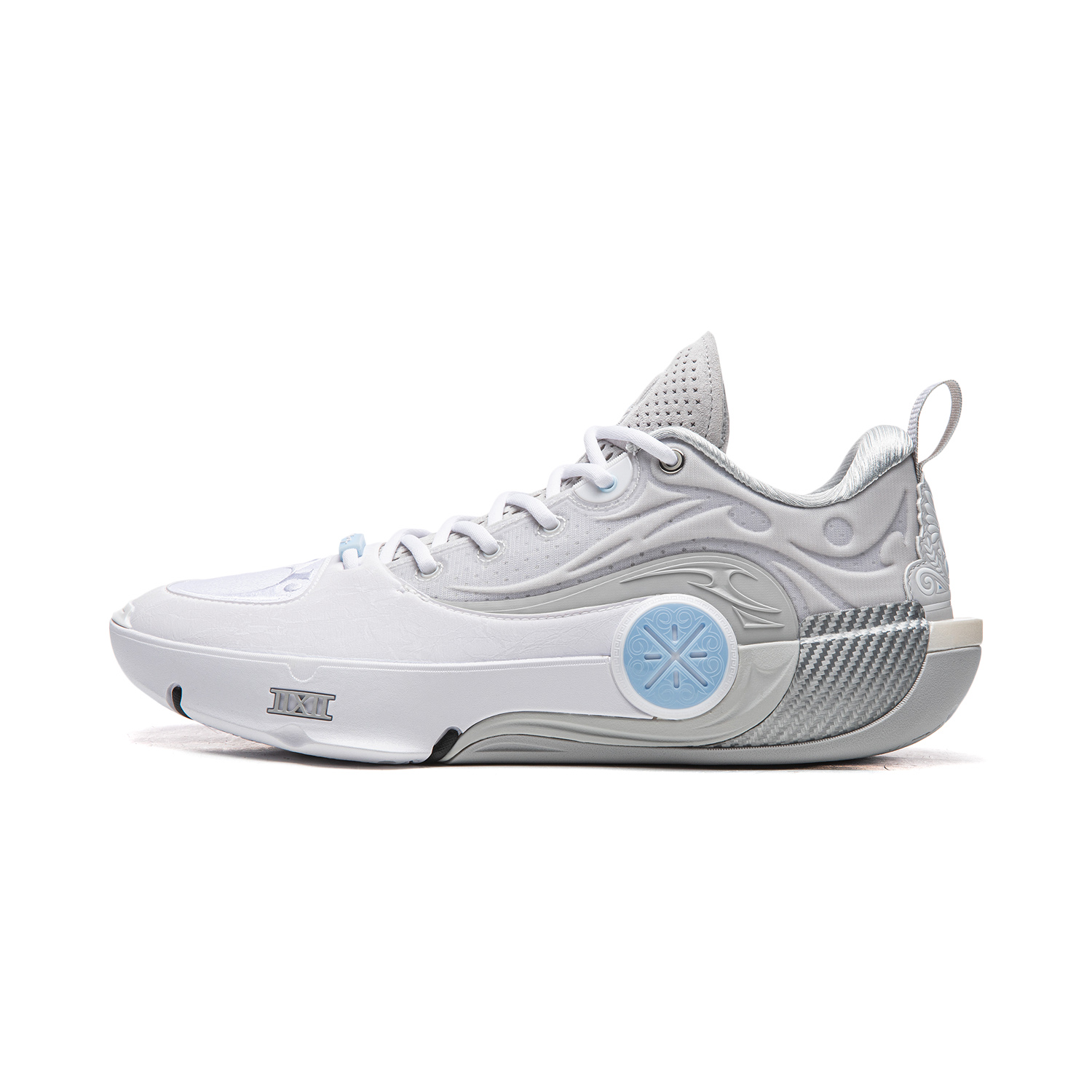 LiNing Li Ning WOW12 Wade's Way 12 DLO double-layer super technology carbon plate, flexible and stable support, wrapped with anti-torsion, low-top basketball shoes, men's white gray