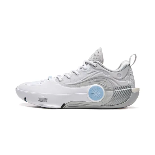 LiNing Li Ning WOW12 Wade's Way 12 DLO double-layer super technology carbon plate, flexible and stable support, wrapped with anti-torsion, low-top basketball shoes, men's white gray