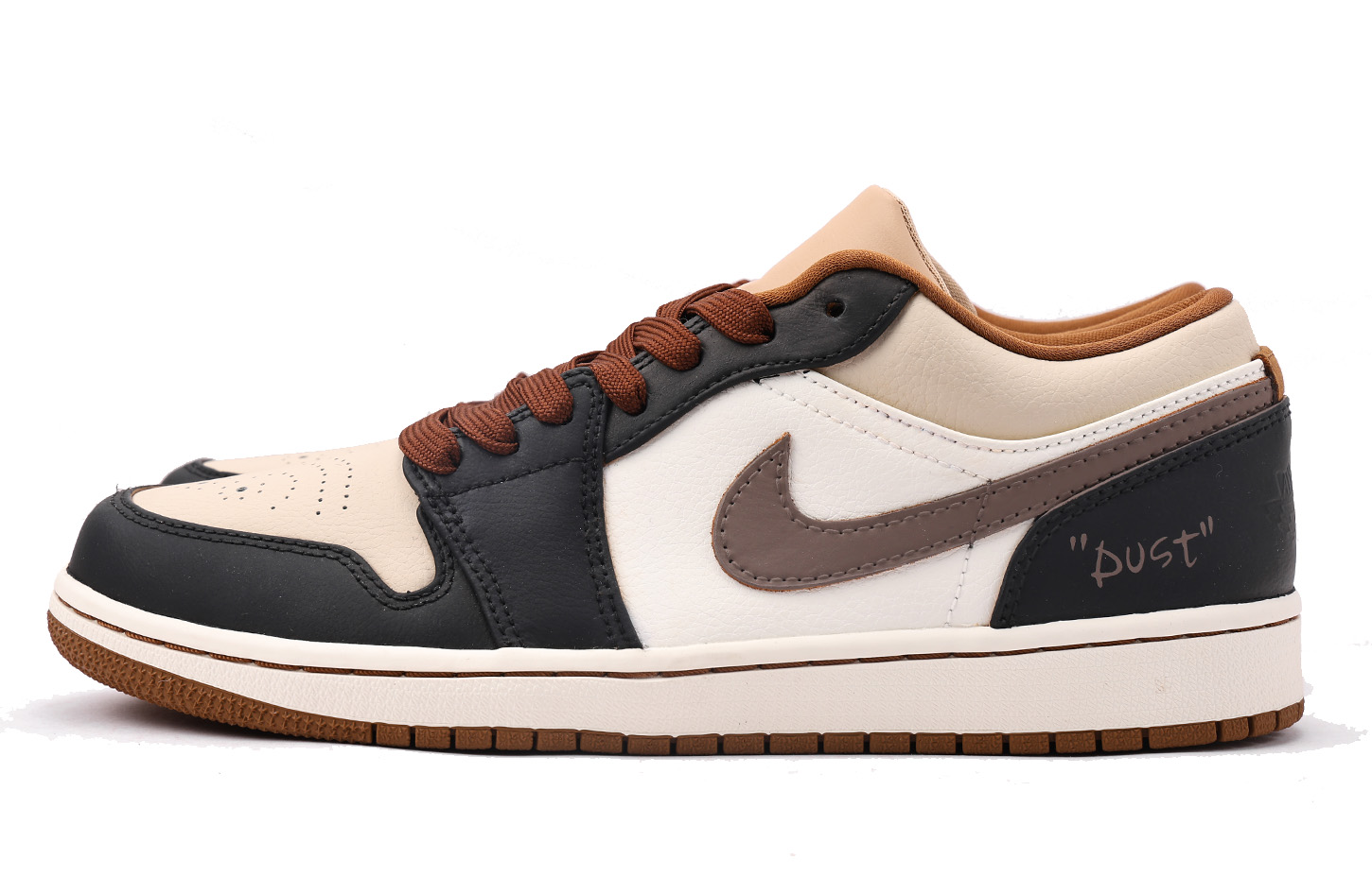 Jordan Air Jordan 1 Slip Resistant Coverage Balance Impact Resistant Low top Vintage Basketball Shoes Men’s Coffee