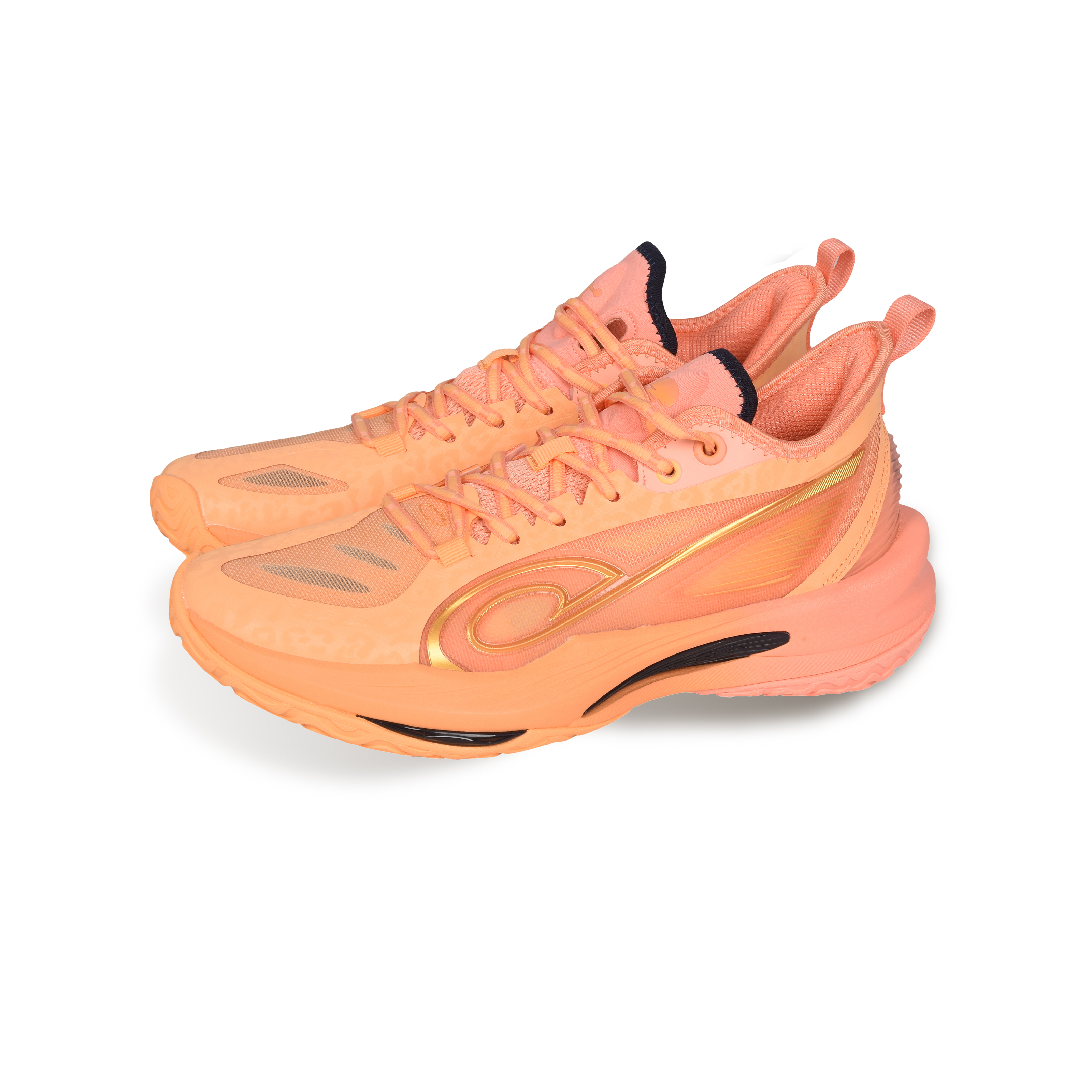 QIAODAN Slip Resistant Abrasion Resistant Low top Basketball Shoes Men’s Lively Coral Powder