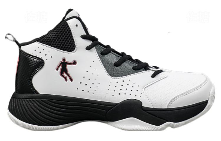 QIAODAN Comfortable Cushioning, Wear Resistant High top Basketball Shoes Men’s White