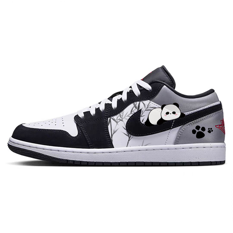 Jordan Air Jordan 1 Slip Resistant Abrasion Resistant Low top Vintage Basketball Shoes Unisex Black