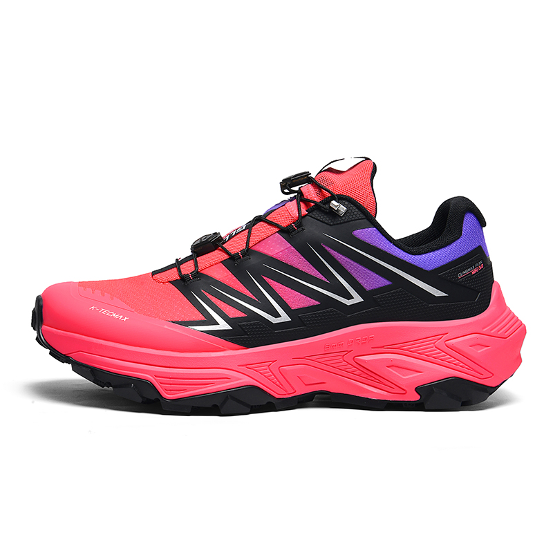GLUNA Mountaineering & Hiking Shoes Unisex Low Top Black, Purple, Silver