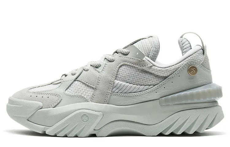 XTEP Sichuan Journey Slip Resistant Abrasion Resistant Low top Chunky Sneakers Women's Gray