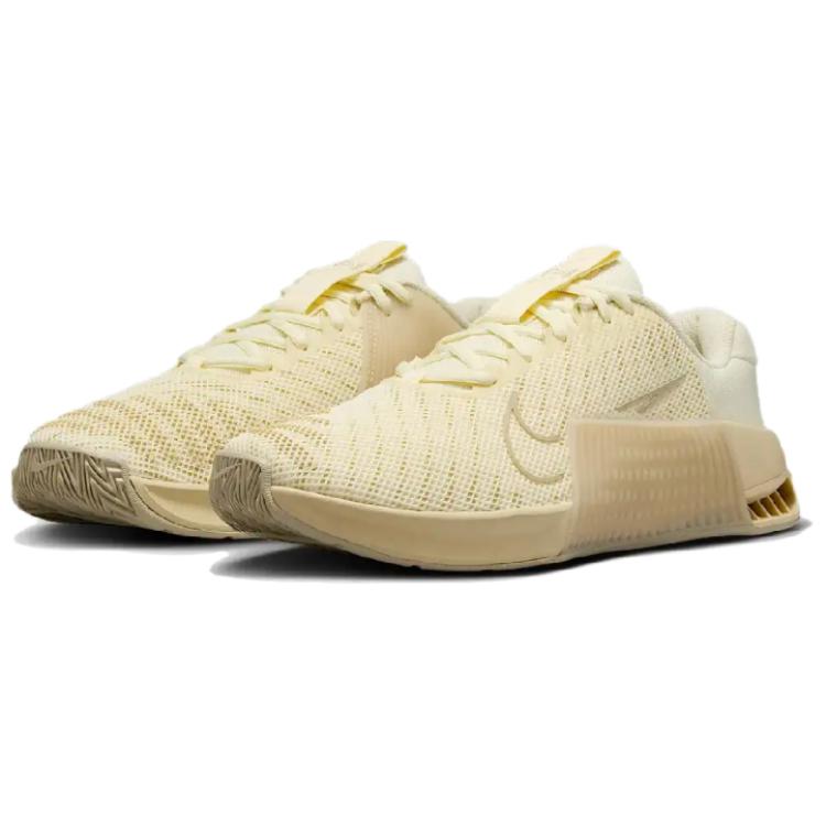 Nike Metcon 9 Slip Resistant Abrasion Resistant Low top Training Shoes Women’s Beige Yellow