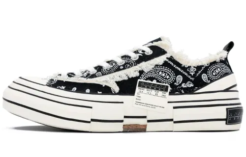 VESSEL G.O.P. Lows Paisley Low top Canvas Shoes Unisex Black White