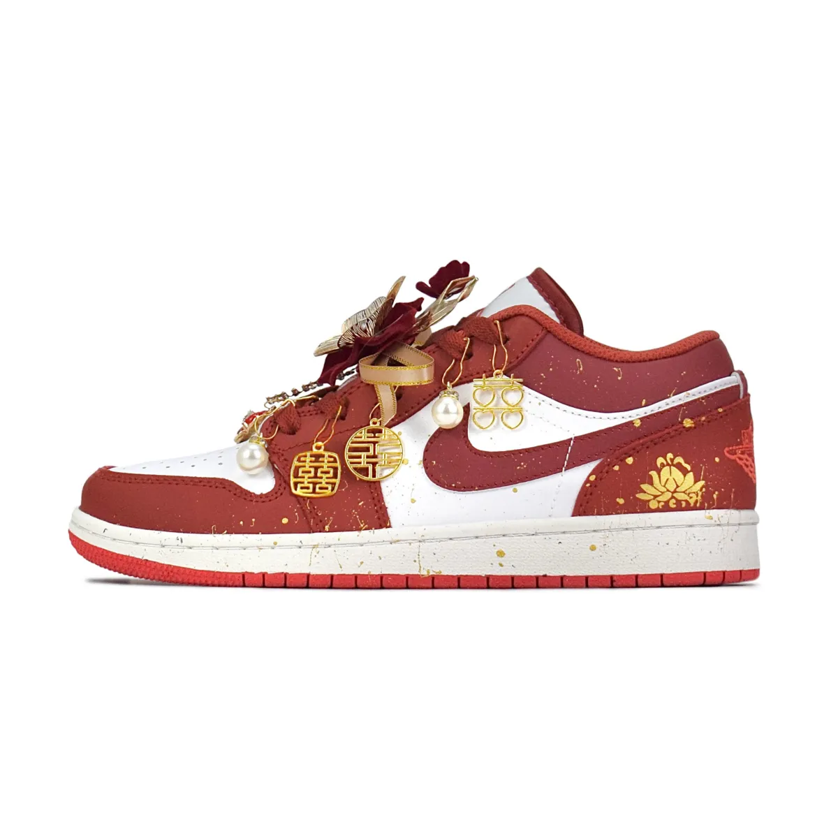 Jordan Air Jordan 1 Low top Vintage Basketball Shoes Women's Red