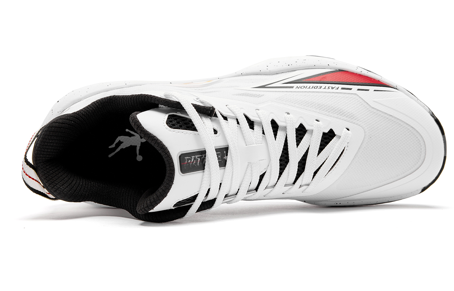 QIAODAN Textile, Synthetic Leather Low top Basketball Shoes Men’s Jordan White Black