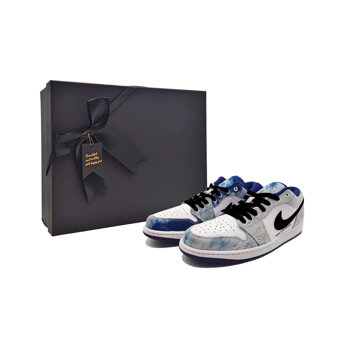 Jordan Air Jordan 1 Infinity Abrasion Resistant Low top Vintage Basketball Shoes Men's White Blue