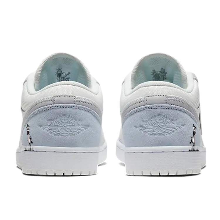 Jordan Air Jordan 1 Vintage Basketball Shoes Unisex Low Top White/Gray