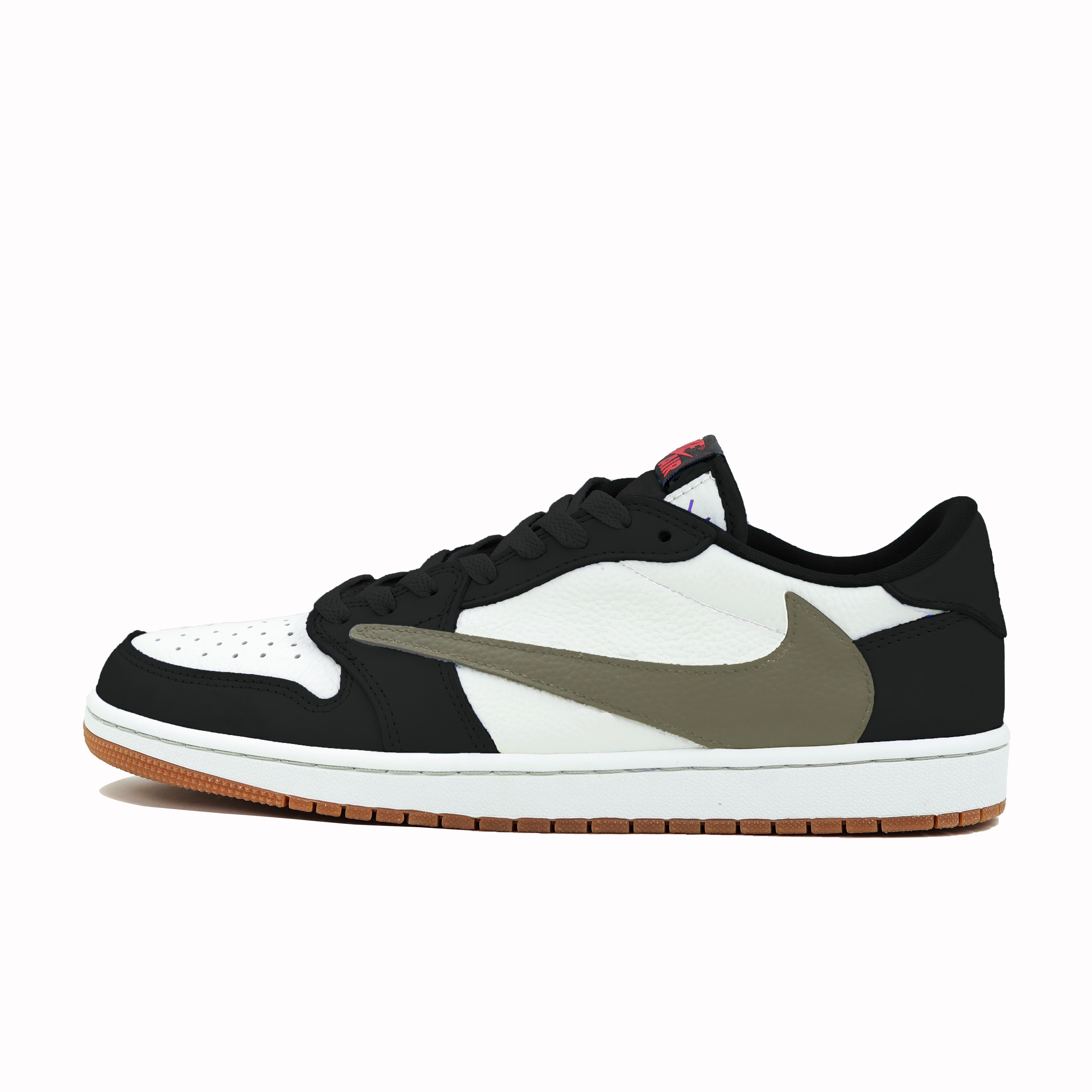 Travis Scott x Jordan Air Jordan 1 Slip Resistant Abrasion Resistant Low top Vintage Basketball Shoes Women's
