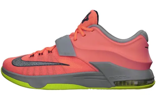 Nike KD 7 35,000 Degrees round toe lace-up, shock-absorbing, non-slip, lightweight, low-top, practical basketball shoes, men's gray pink