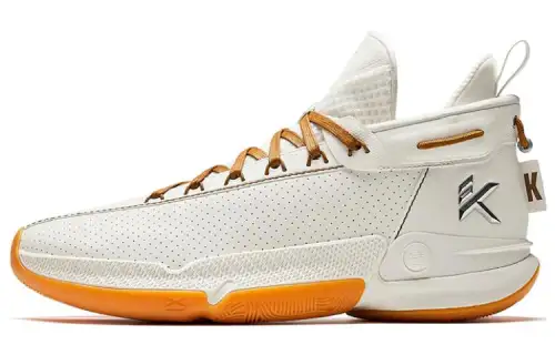 Anta KT9 Thompson 9th Generation Boat Shoes Nitrogen Technology Shock Absorption Mid-top Basketball Shoes Men's White Brown