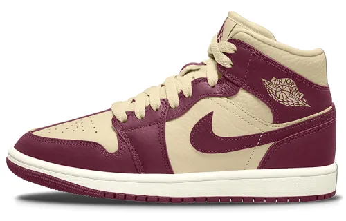 Jordan Air Jordan 1 Mid Split Leather Cushioning Slip Resistant Abrasion Resistant High top Vintage Basketball Shoes