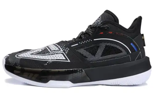 PEAK State Extremely Large Triangle 1.0 Basketball Shoes Women's Mid Top Black/All White