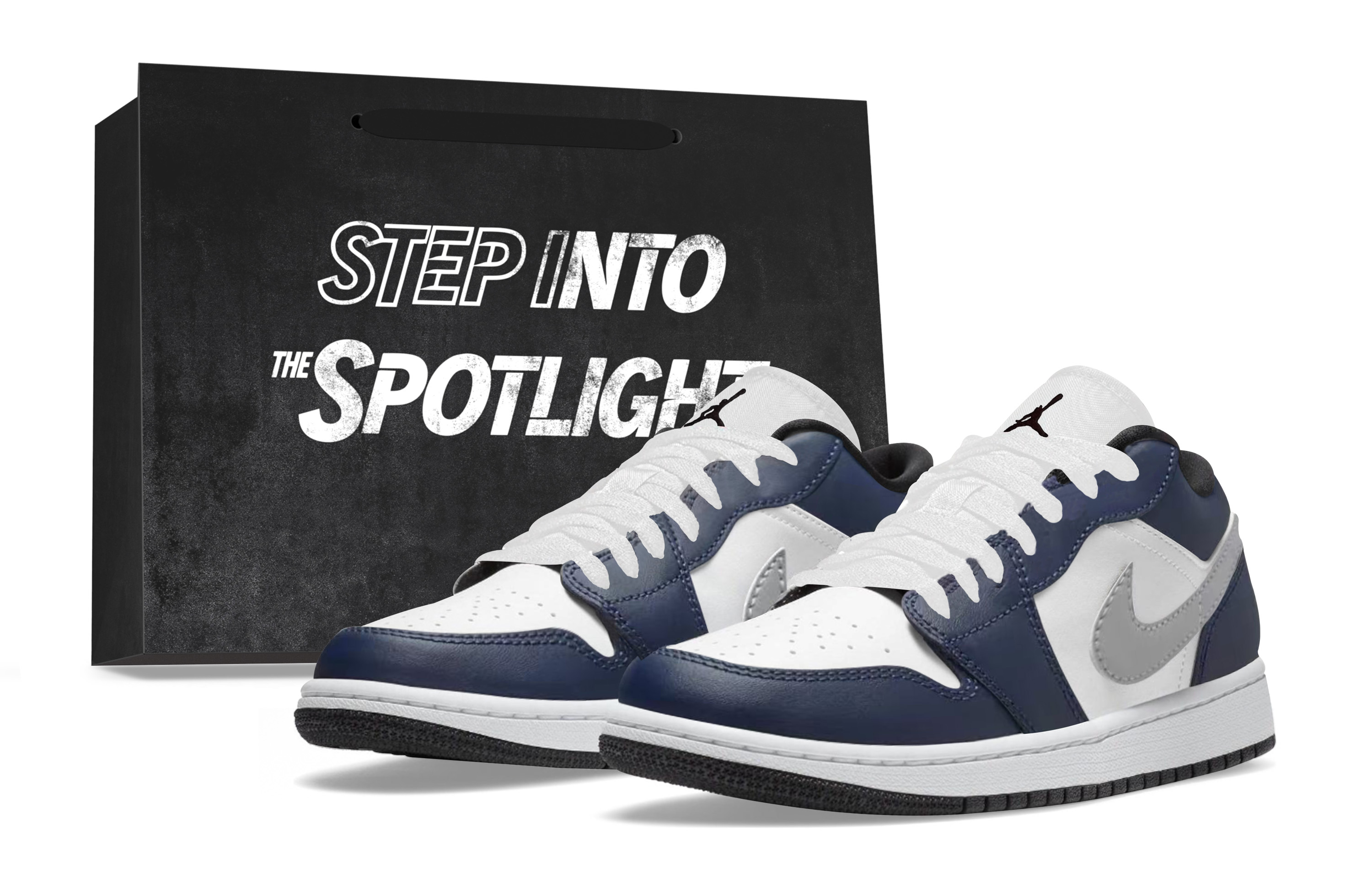 Jordan Air Jordan 1 Abrasion Resistant Low top Skateboard Shoes Unisex White Blue