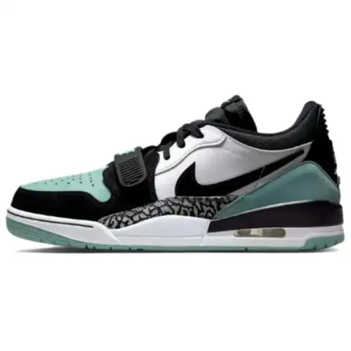 Jordan Legacy 312 Slip Resistant Abrasion Resistant Low top Vintage Basketball Shoes Men's White Black Green