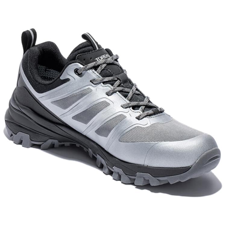 TOREAD Non Slip And Waterproof Abrasion Resistant Low top Hiking Shoes Men’s Silver Gray Black