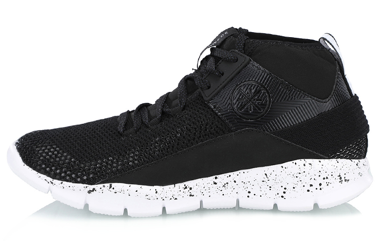 Li Ning Mid top Basketball Shoes Unisex Black White