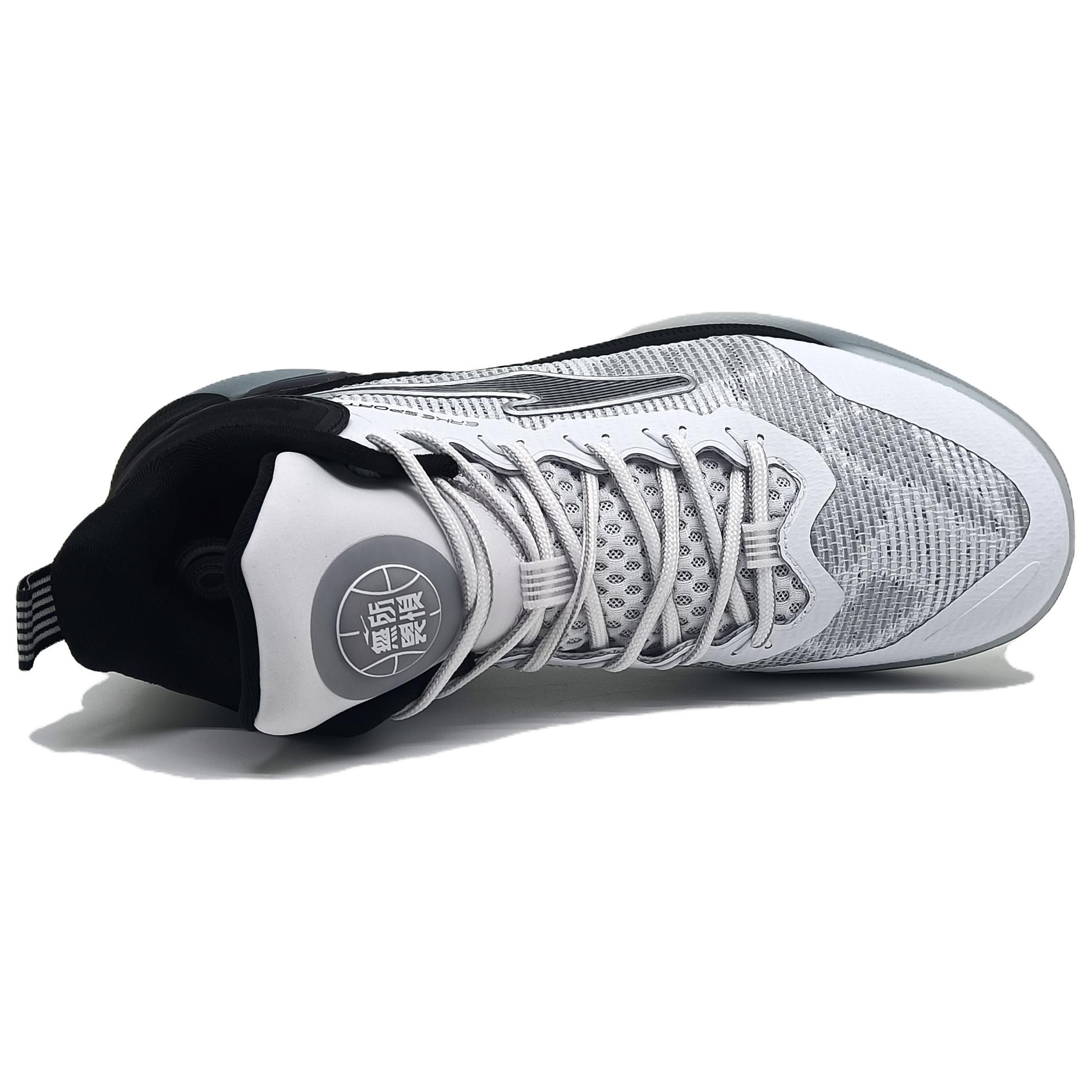 Erke Slip Resistant, Abrasion Resistant, Breathable Mid top Basketball Shoes Men’s White Black