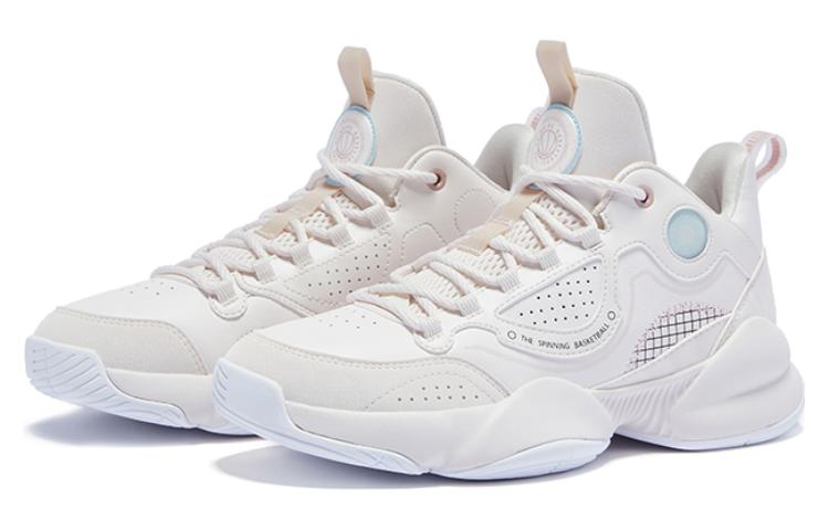 QIAODAN Synthetic Leather Slip Resistant, Abrasion Resistant, Breathable Mid top Basketball Shoes Women’s Rubber Pink