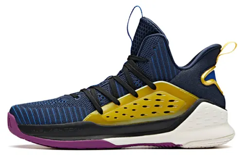 ANTA Thompson KT Basketball Shoes Men's Mid Top Blue Yellow