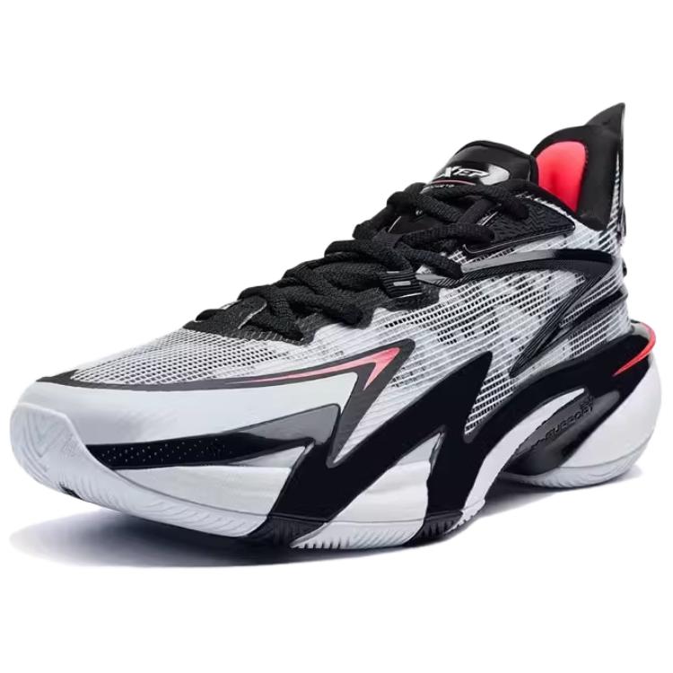 XTEP Battle 3 Cushioning Low top Basketball Shoes Men’s White Black Gray