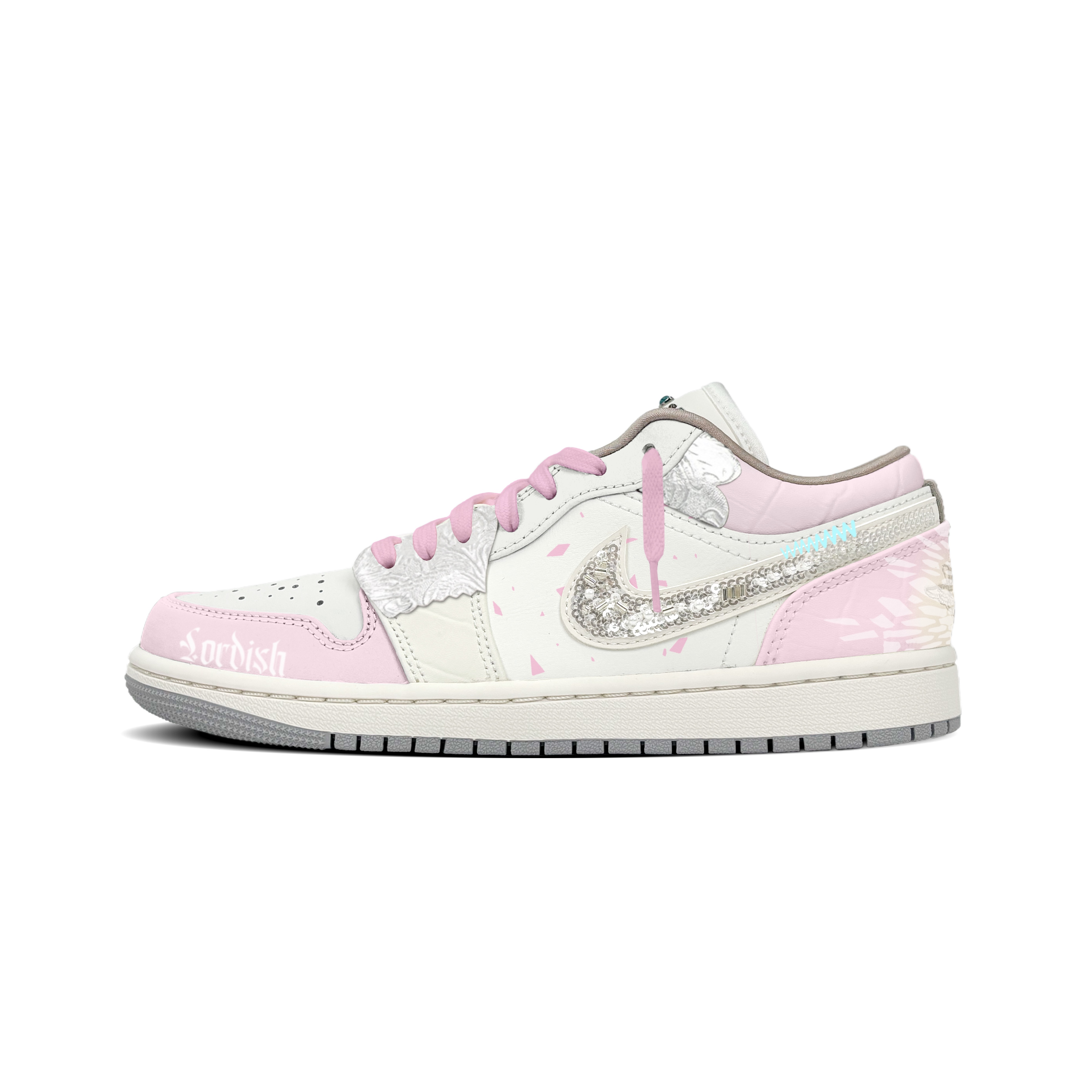 Jordan Air Jordan 1 Abrasion Resistant Low top Vintage Basketball Shoes Women’s Pink White