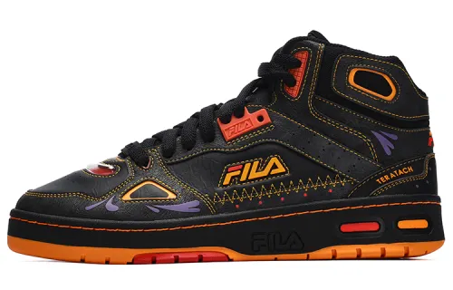 FILA FUSION Teratach Pack Textile, Synthetic Leather Mid top Vintage Basketball Shoes Women's Purple Black