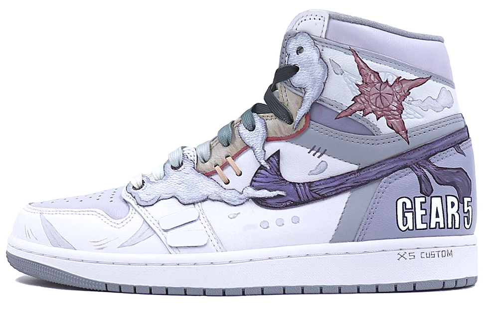 Jordan Air Jordan 1 Vintage Basketball Shoes Unisex High Top White/Purple/Gray